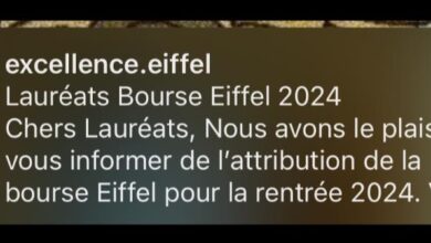 Résultat 2024 de la bourse Excellence Eiffel