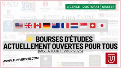 Bourses d'Études Actuellement Ouvertes Pour Tous