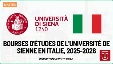 Bourses d'études de l'Université de Sienne en Italie, 2025-2026