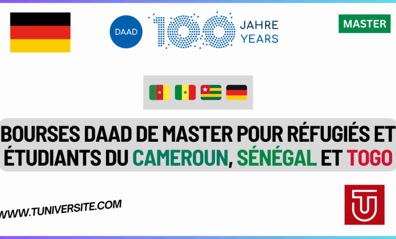 Bourses DAAD de Master pour réfugiés et étudiants du Cameroun, Sénégal et Togo