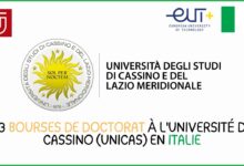 23 Bourses de doctorat à l'Université de Cassino (Unicas) en Italie