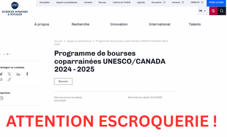 Programme de bourses coparrainées UNESCO–Canada